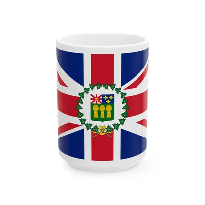 Flag of the Lieutenant-Governor of Manitoba 1870-1905 (Canada) White Coffee Mug 15oz - Go Mug Yourself
