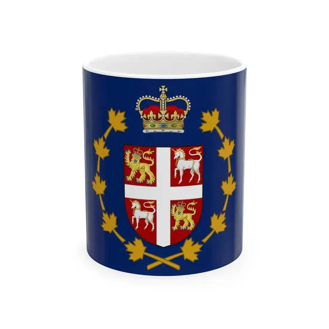 Flag of the Lieutenant Governor of Newfoundland and Labrador (Canada) White Coffee Mug 11oz - Go Mug Yourself
