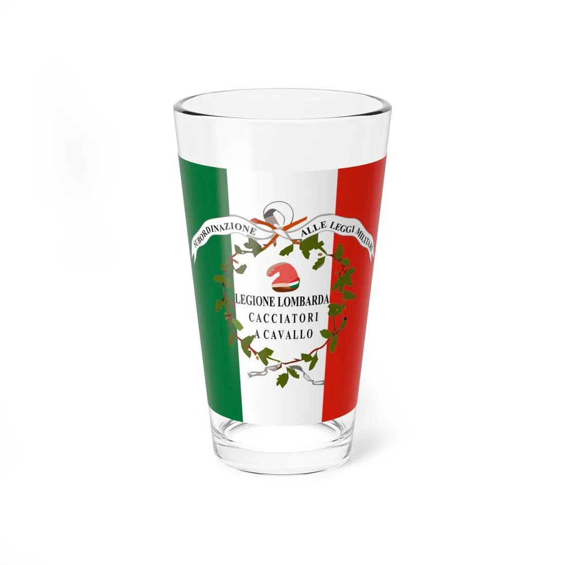 Flag of the Lombard Legion (Italy) Pint Glass 16oz 16oz - Go Mug Yourself