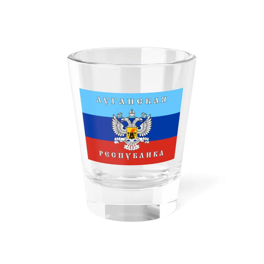 Flag of the Lugansk Peoples Republic unofficial middle 2014 (Ukraine) Shot Glass 1.5oz 1.5oz - Go Mug Yourself