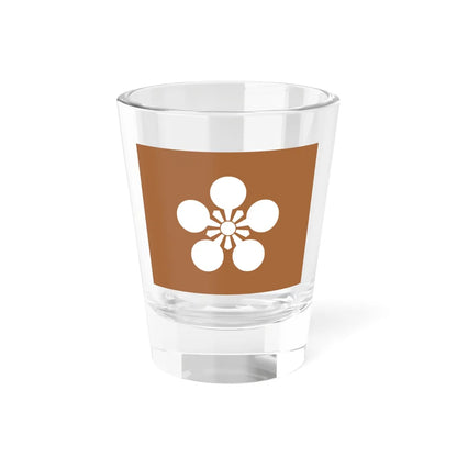 Flag of the Maeda Lords of Kanazawa in Kaga Province B (Japan) Shot Glass 1.5oz 1.5oz - Go Mug Yourself