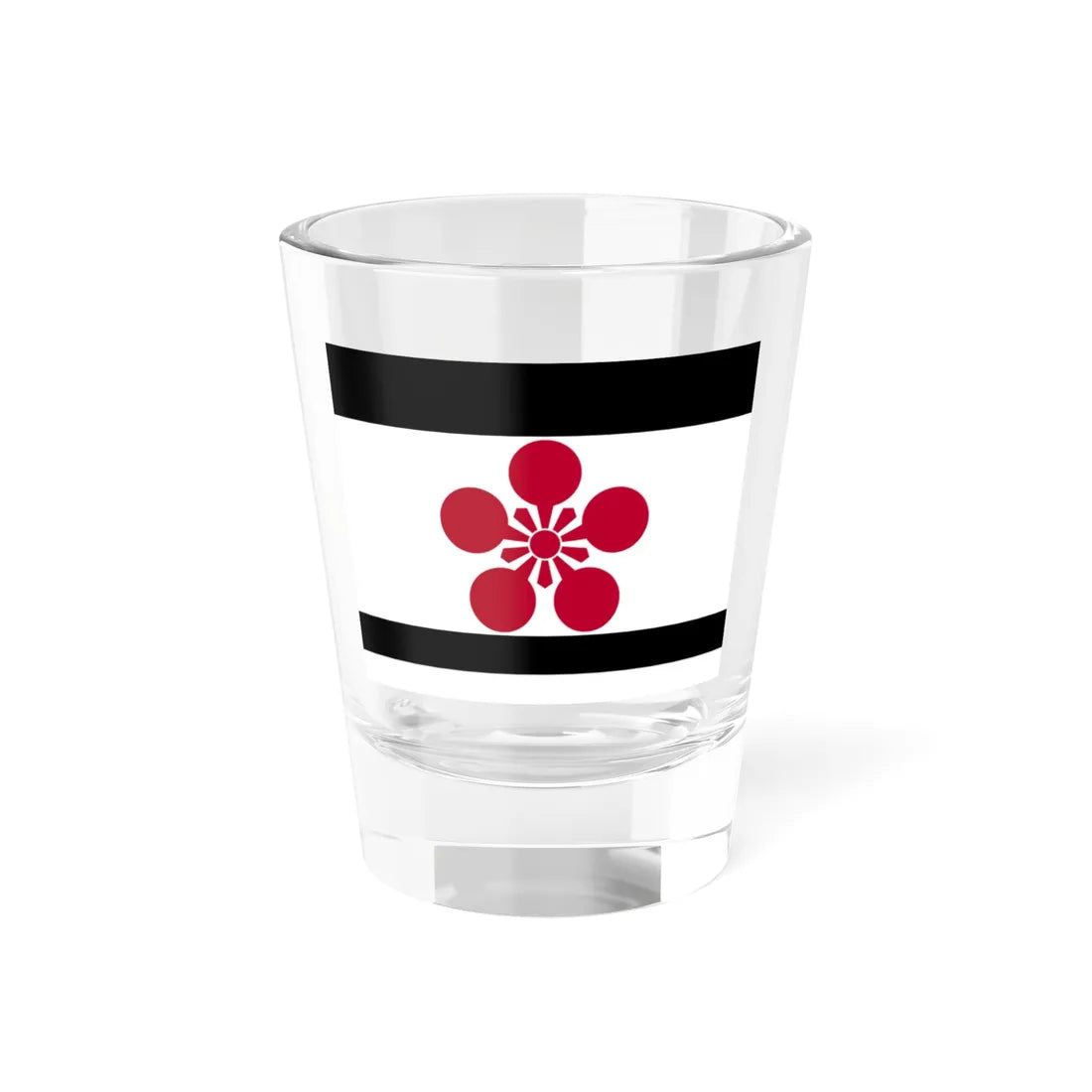 Flag of the Maeda Lords of Kanazawa in Kaga Province C (Japan) Shot Glass 1.5oz 1.5oz - Go Mug Yourself