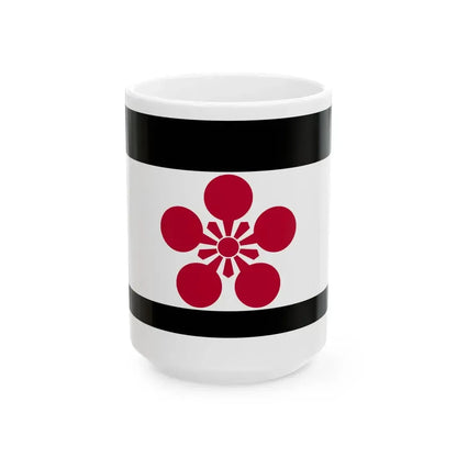 Flag of the Maeda Lords of Kanazawa in Kaga Province C (Japan) White Coffee Mug 15oz - Go Mug Yourself