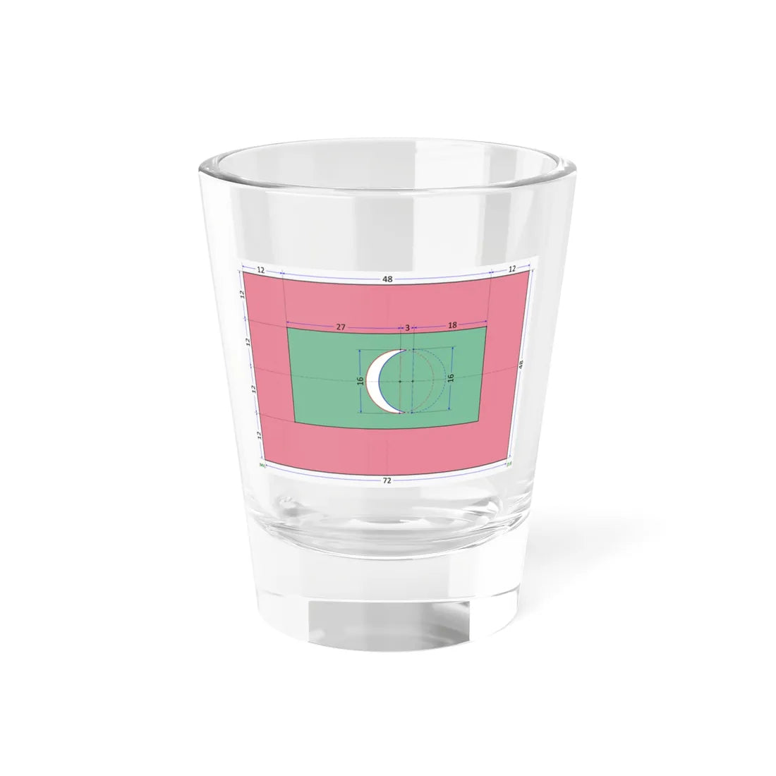 Flag of the Maldives construction sheet (Maldives) Shot Glass 1.5oz 1.5oz - Go Mug Yourself