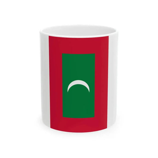 Flag of the Maldives vertical (Maldives) White Coffee Mug 11oz - Go Mug Yourself