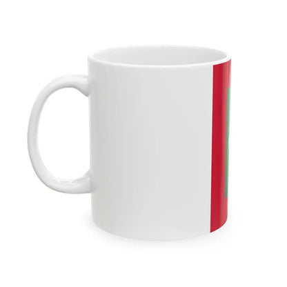 Flag of the Maldives vertical (Maldives) White Coffee Mug - Go Mug Yourself