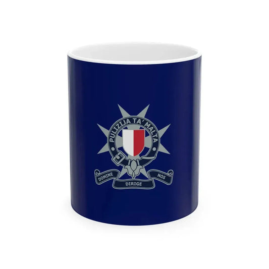 Flag of the Malta Police Force (Malta) White Coffee Mug 11oz - Go Mug Yourself