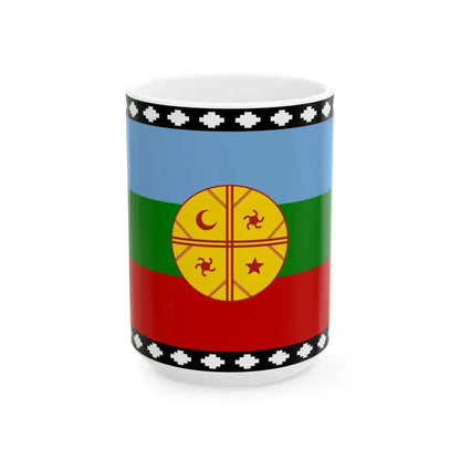 Flag of the Mapuches 1992 (Argentina) White Coffee Mug 15oz - Go Mug Yourself