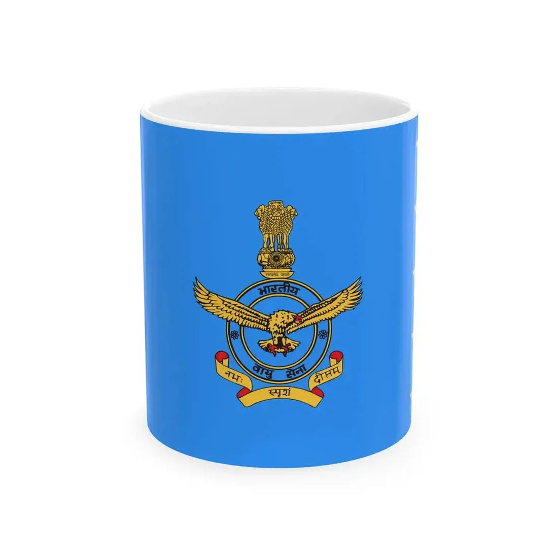 Flag of the Marshal of the Air Force India (India) White Coffee Mug 11oz - Go Mug Yourself