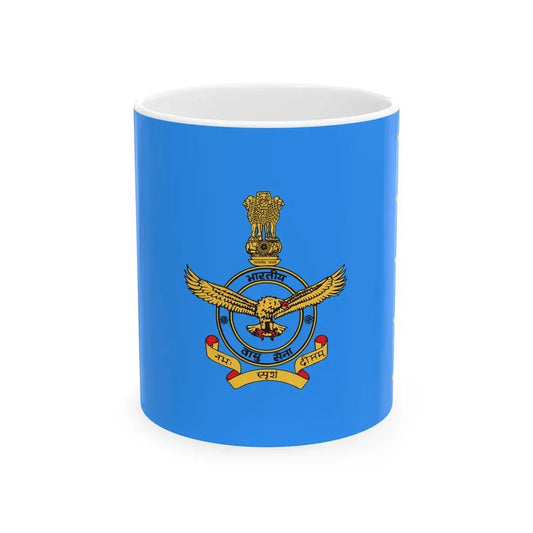 Flag of the Marshal of the Air Force India (India) White Coffee Mug 11oz - Go Mug Yourself
