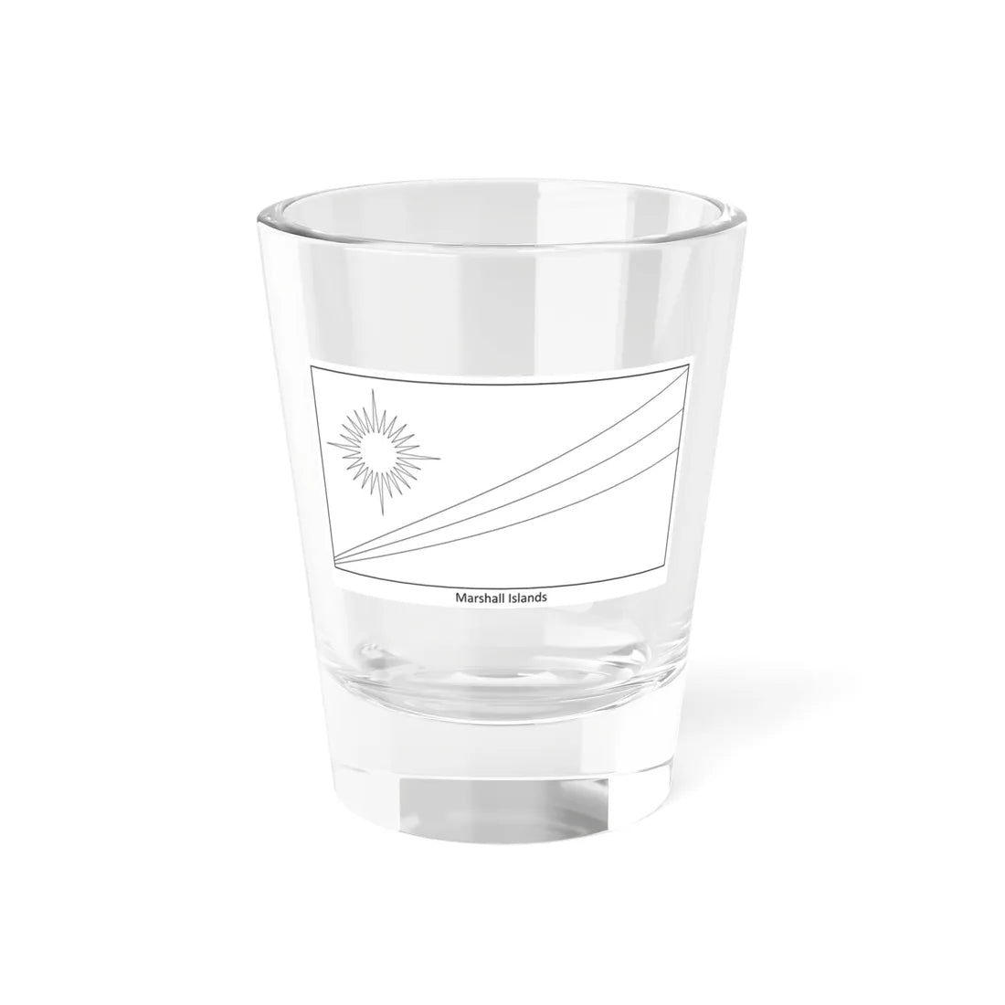 Flag of the Marshall Islands colouring page (Marshall Islands) Shot Glass 1.5oz 1.5oz - Go Mug Yourself