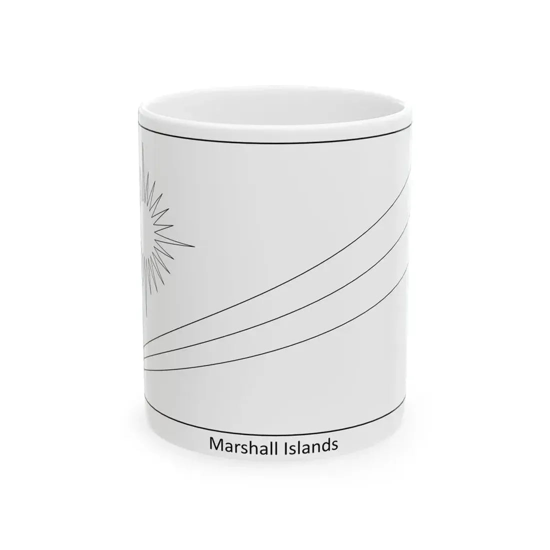 Flag of the Marshall Islands colouring page (Marshall Islands) White Coffee Mug 11oz - Go Mug Yourself