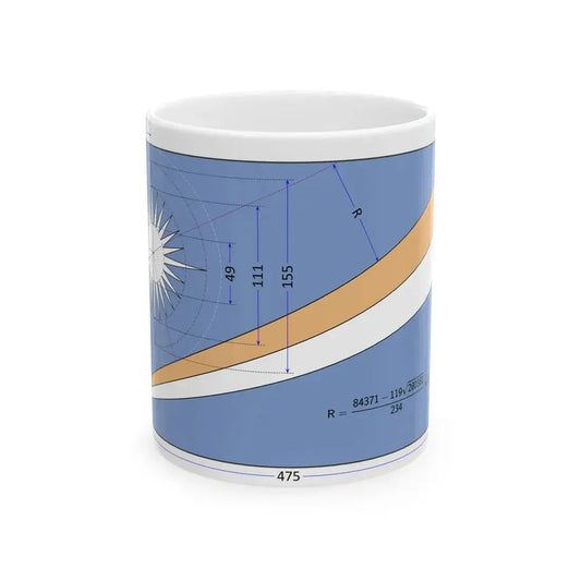 Flag of the Marshall Islands construction sheet (Marshall Islands) White Coffee Mug 11oz - Go Mug Yourself