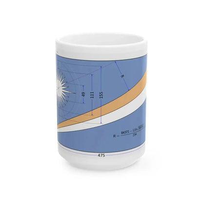 Flag of the Marshall Islands construction sheet (Marshall Islands) White Coffee Mug 15oz - Go Mug Yourself