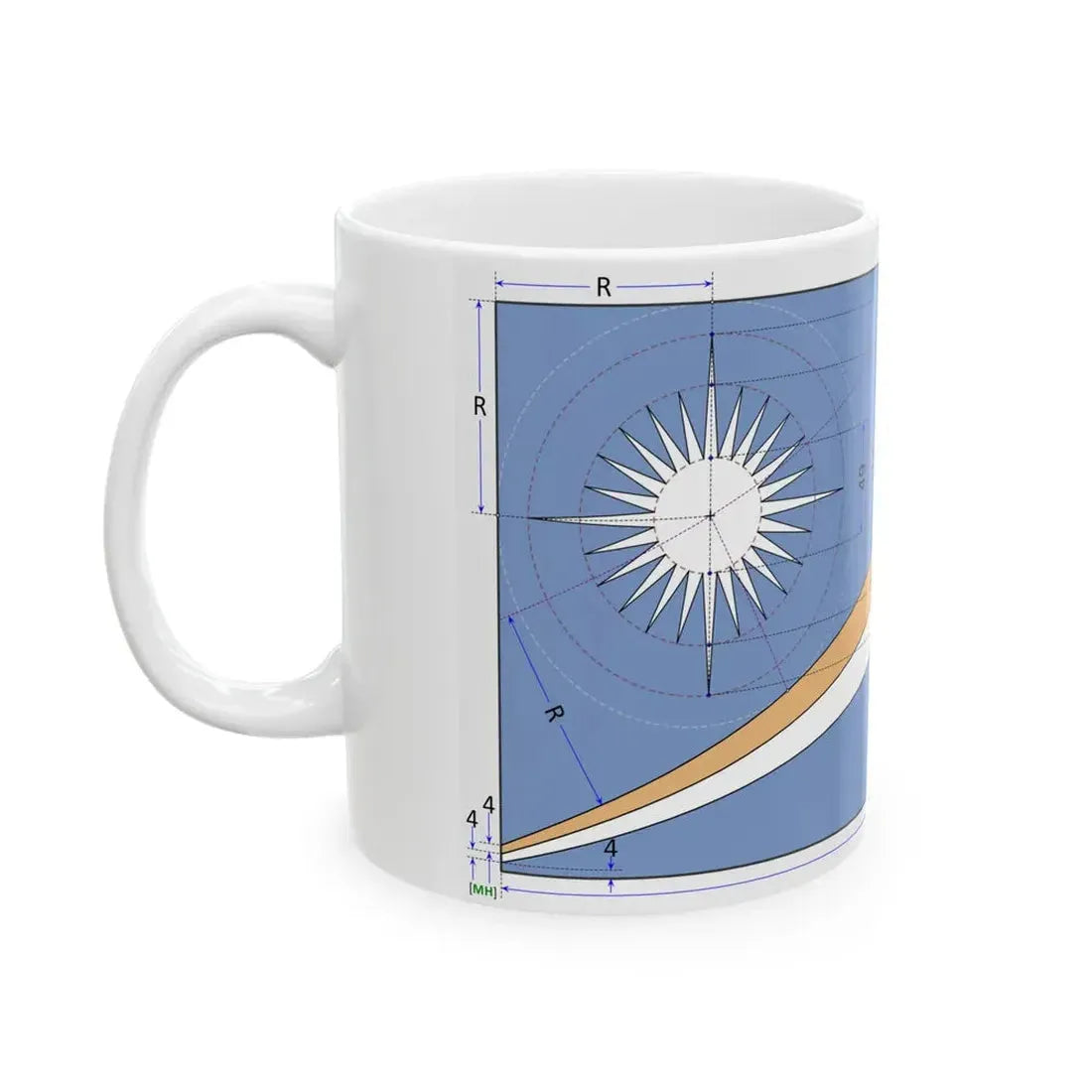 Flag of the Marshall Islands construction sheet (Marshall Islands) White Coffee Mug - Go Mug Yourself