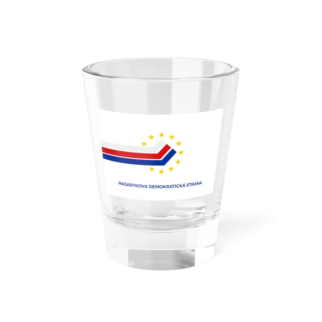 Flag of the Masaryk Democratic Party (Czech Republic) Shot Glass 1.5oz 1.5oz - Go Mug Yourself