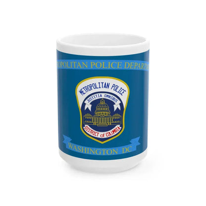 Flag of the Metropolitan Police Department of the District of Columbia (United States) White Coffee Mug 15oz - Go Mug Yourself