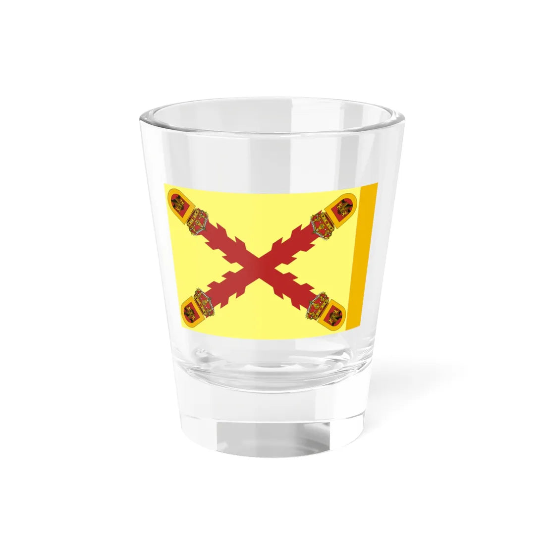 Flag of the Mexican Royalists (Mexico) Shot Glass 1.5oz 1.5oz - Go Mug Yourself
