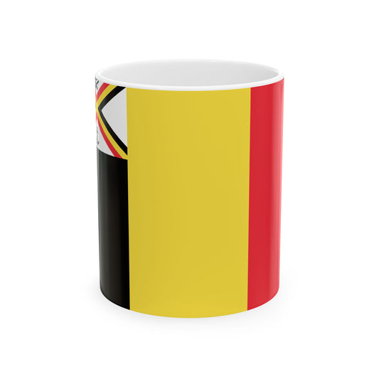 Flag of the Minister of Defence of Belgium 1959-1973 (Belgium) White Coffee Mug-11oz-Go Mug Yourself