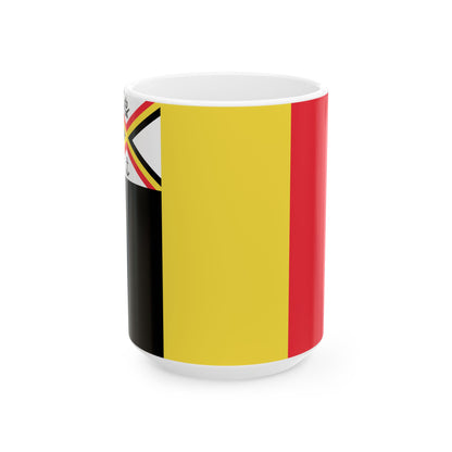 Flag of the Minister of Defence of Belgium 1959-1973 (Belgium) White Coffee Mug-15oz-Go Mug Yourself