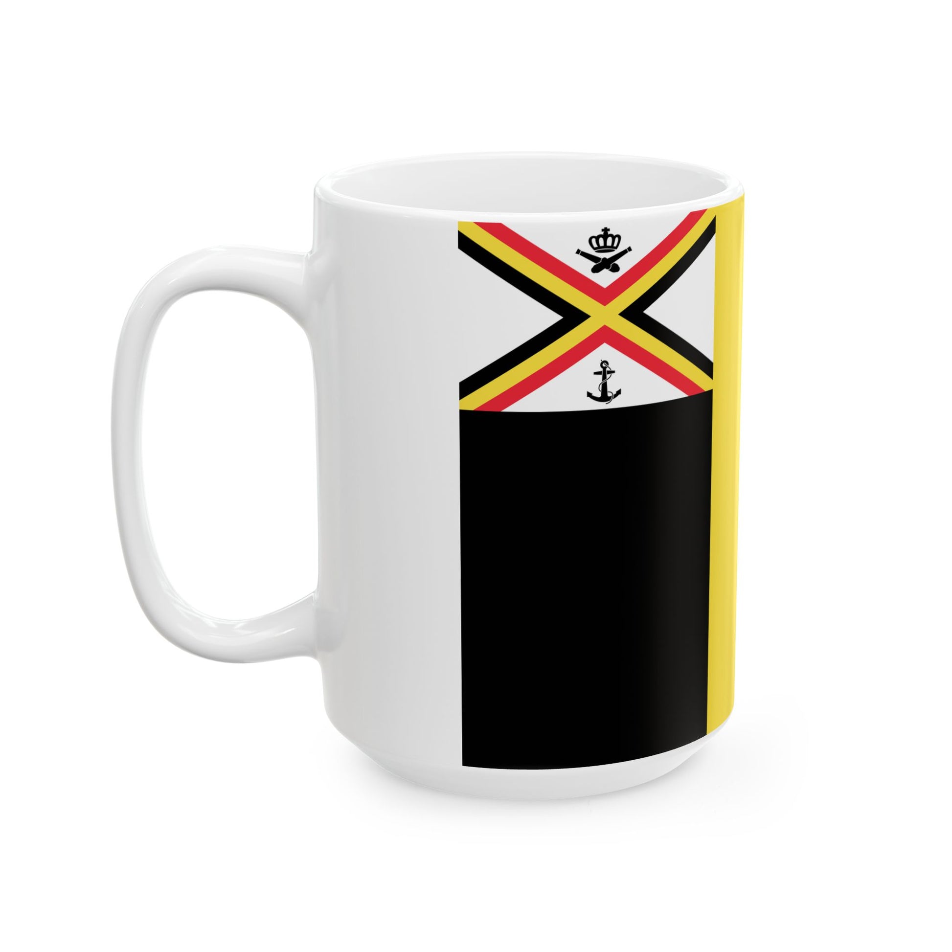 Flag of the Minister of Defence of Belgium 1959-1973 (Belgium) White Coffee Mug-Go Mug Yourself