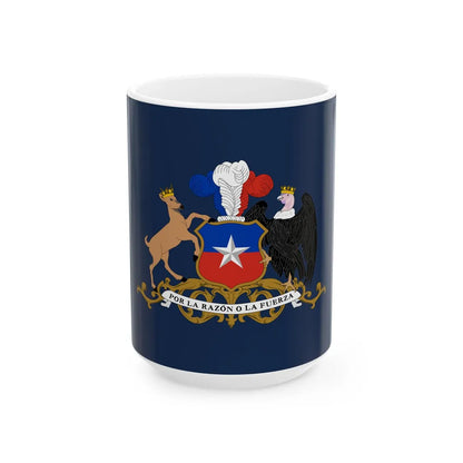 Flag of the Minister of Defence of Chile (Chile) White Coffee Mug 15oz - Go Mug Yourself