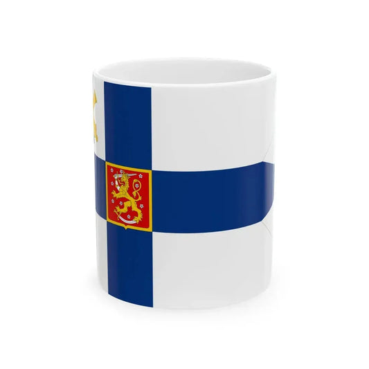 Flag of the Minister of Defence of Finland 1920-1971 (Finland) White Coffee Mug 11oz - Go Mug Yourself