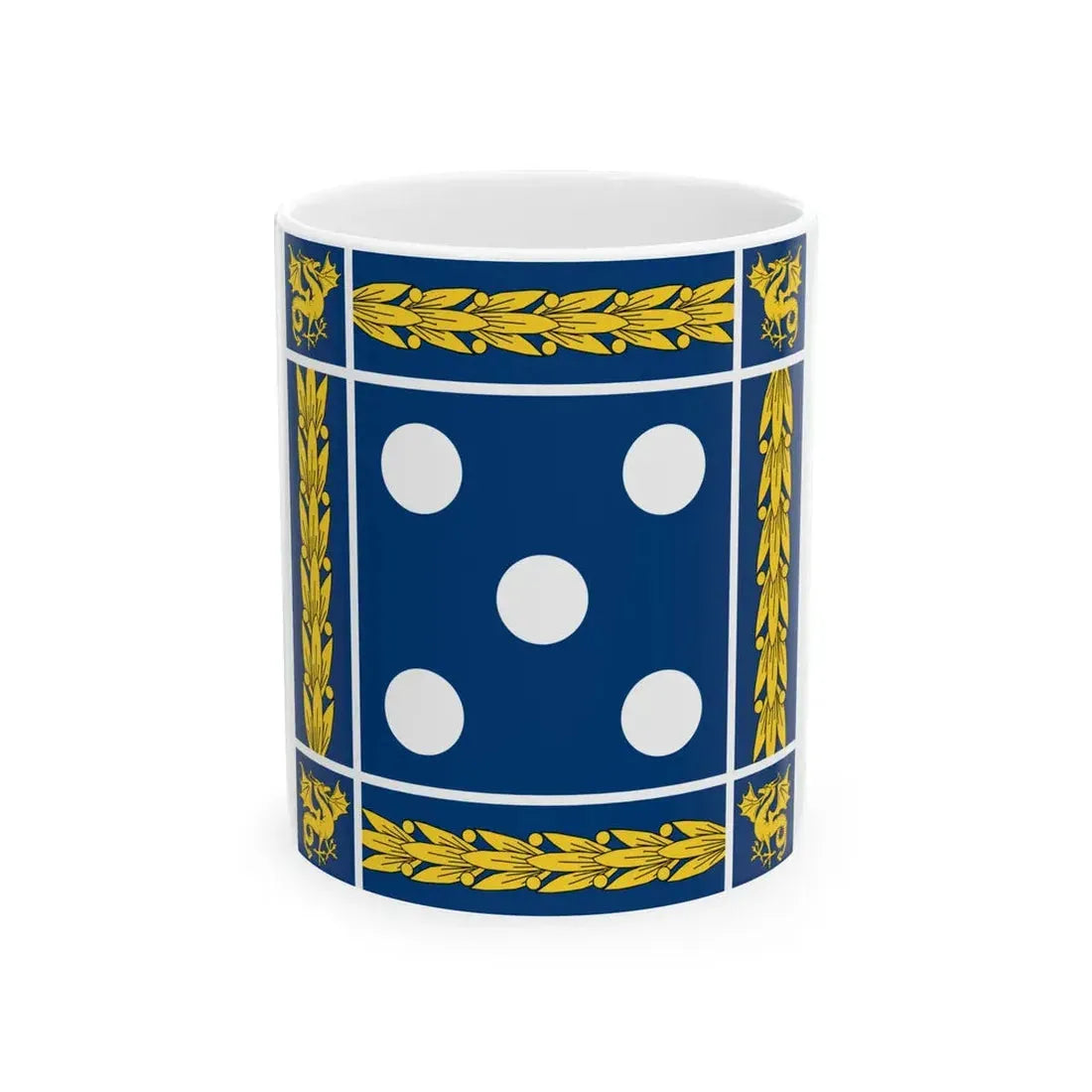 Flag of the Minister of National Defence of Portugal (Portugal) White Coffee Mug 11oz - Go Mug Yourself