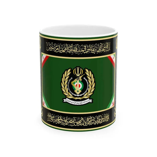 Flag of the Ministry of Defence and Armed Forces Logistics of Iran (Iran) White Coffee Mug 11oz - Go Mug Yourself