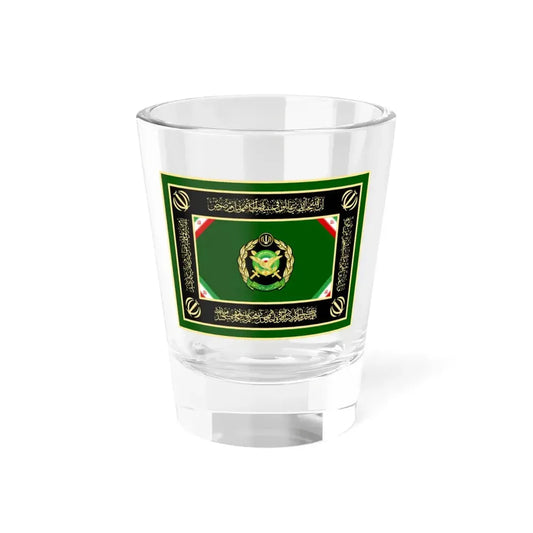 Flag of the Ministry of Defence and Armed Forces Logistics of Iran reverse (Iran) Shot Glass 1.5oz 1.5oz - Go Mug Yourself