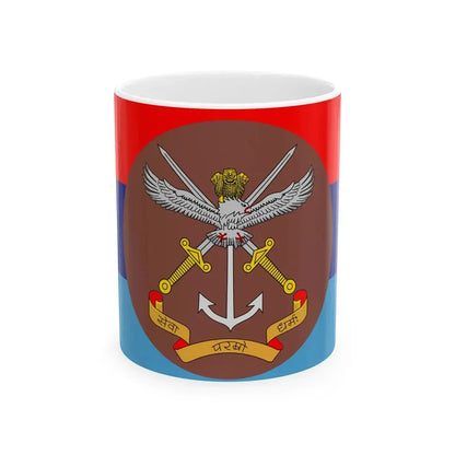 Flag of the Ministry of Defence of India (India) White Coffee Mug 11oz - Go Mug Yourself