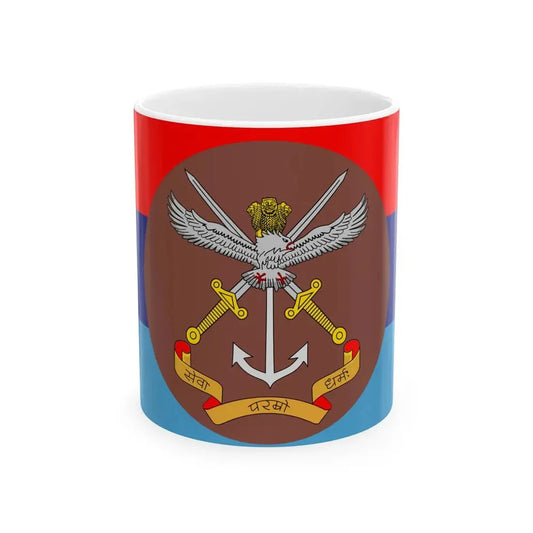 Flag of the Ministry of Defence of India (India) White Coffee Mug 11oz - Go Mug Yourself