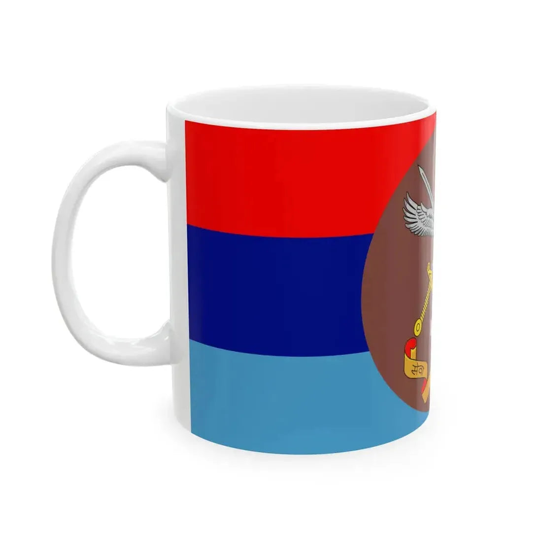 Flag of the Ministry of Defence of India (India) White Coffee Mug - Go Mug Yourself