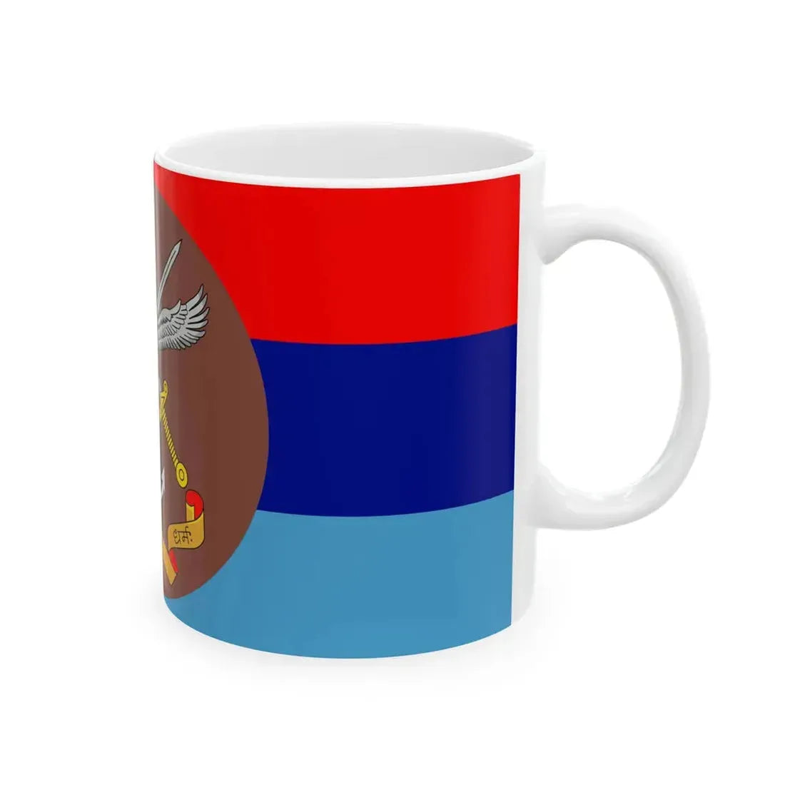 Flag of the Ministry of Defence of India (India) White Coffee Mug - Go Mug Yourself