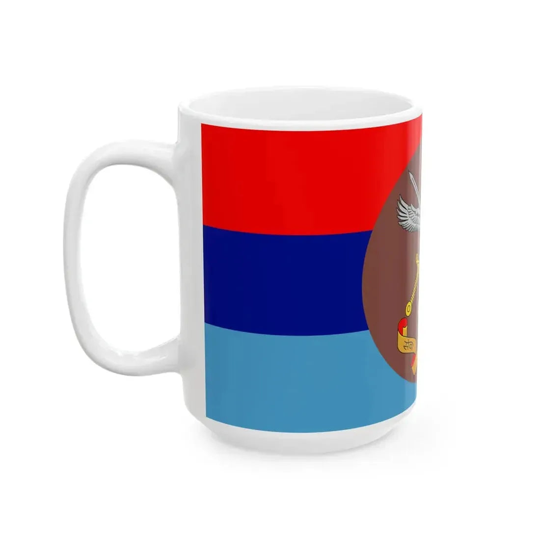 Flag of the Ministry of Defence of India (India) White Coffee Mug - Go Mug Yourself