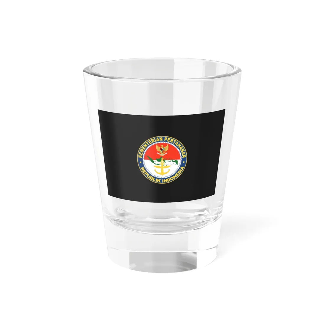 Flag of the Ministry of Defence of the Republic of Indonesia 2005-January 2022 (Indonesia) Shot Glass 1.5oz 1.5oz - Go Mug Yourself