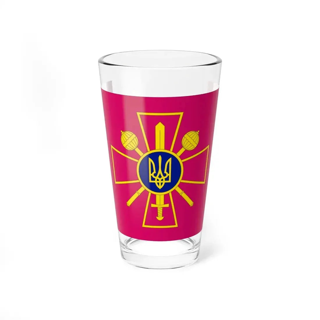 Flag of the Ministry of Defence of Ukraine (Ukraine) Pint Glass 16oz 16oz - Go Mug Yourself