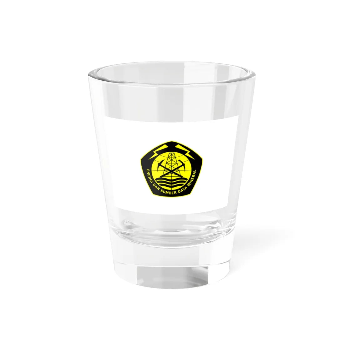 Flag of the Ministry of Energy and Mineral Resources of the Republic of Indonesia (Indonesia) Shot Glass 1.5oz 1.5oz - Go Mug Yourself