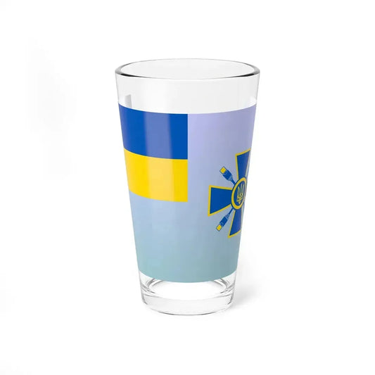 Flag of the Ministry of Information Policy of Ukraine (Ukraine) Pint Glass 16oz 16oz - Go Mug Yourself