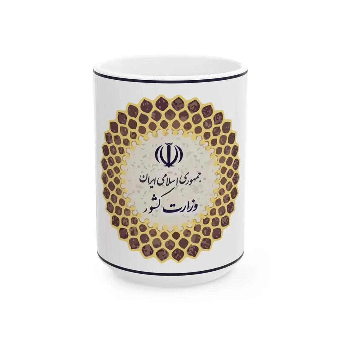 Flag of the Ministry of Interior Iran (Iran) White Coffee Mug 15oz - Go Mug Yourself