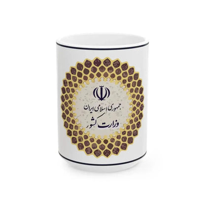 Flag of the Ministry of Interior Iran (Iran) White Coffee Mug 15oz - Go Mug Yourself