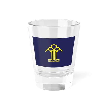 Flag of the Ministry of Law and Human Rights of the Republic of Indonesia (Indonesia) Shot Glass 1.5oz 1.5oz - Go Mug Yourself
