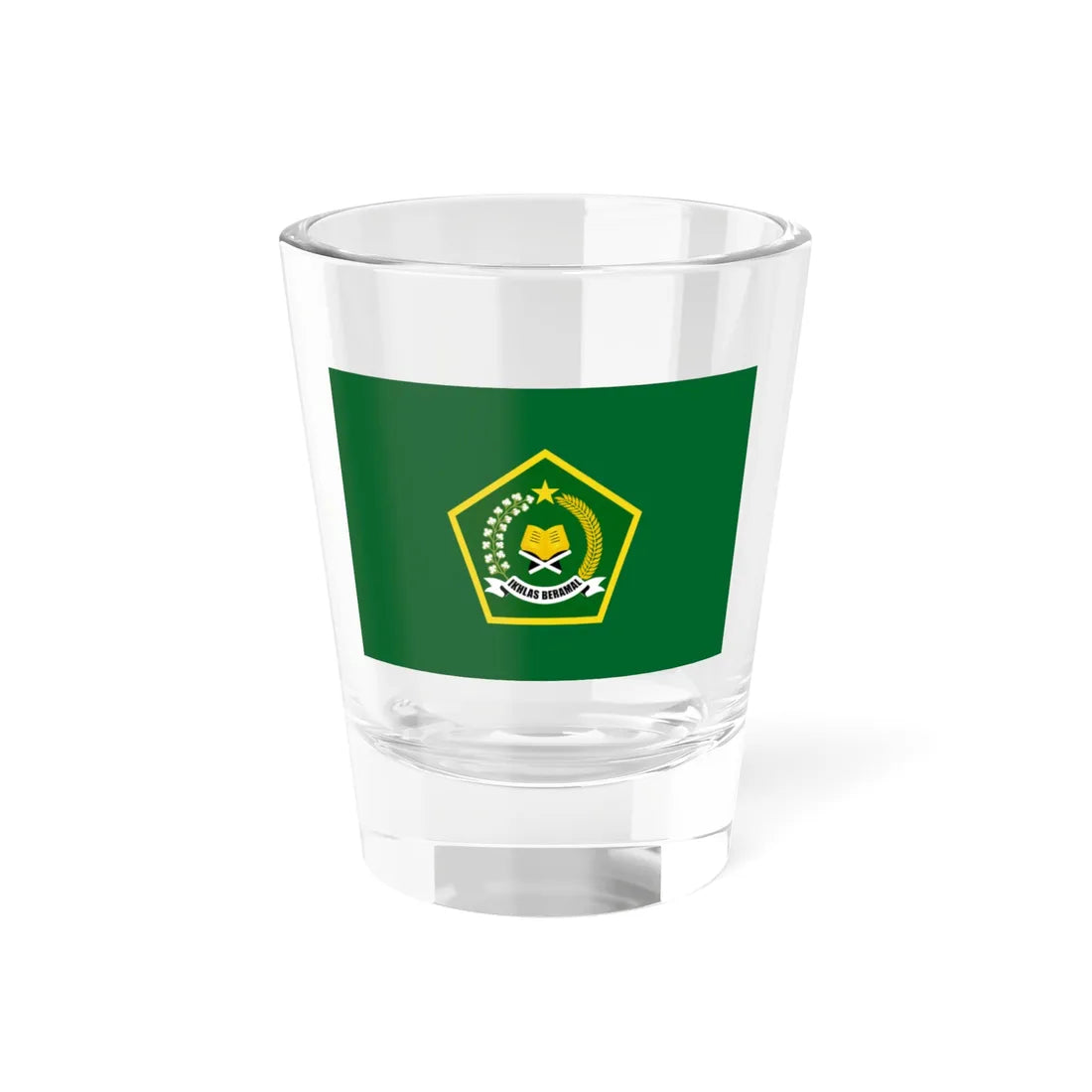 Flag of the Ministry of Religious Affairs of the Republic of Indonesia (Indonesia) Shot Glass 1.5oz 1.5oz - Go Mug Yourself