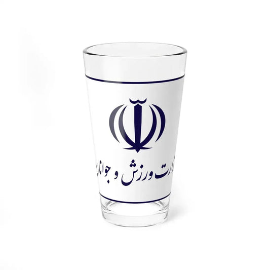 Flag of the Ministry of Sport and Youth Iran (Iran) Pint Glass 16oz 16oz - Go Mug Yourself