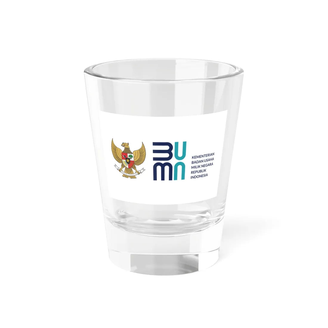 Flag of the Ministry of State Owned Enterprises of the Republic of Indonesia (Indonesia) Shot Glass 1.5oz 1.5oz - Go Mug Yourself