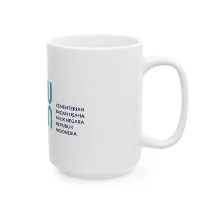 Flag of the Ministry of State Owned Enterprises of the Republic of Indonesia (Indonesia) White Coffee Mug - Go Mug Yourself