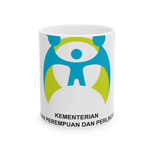 Flag of the Ministry of Women Empowerment and Child Protection of the Republic of Indonesia (Indonesia) White Coffee Mug 11oz - Go Mug Yourself