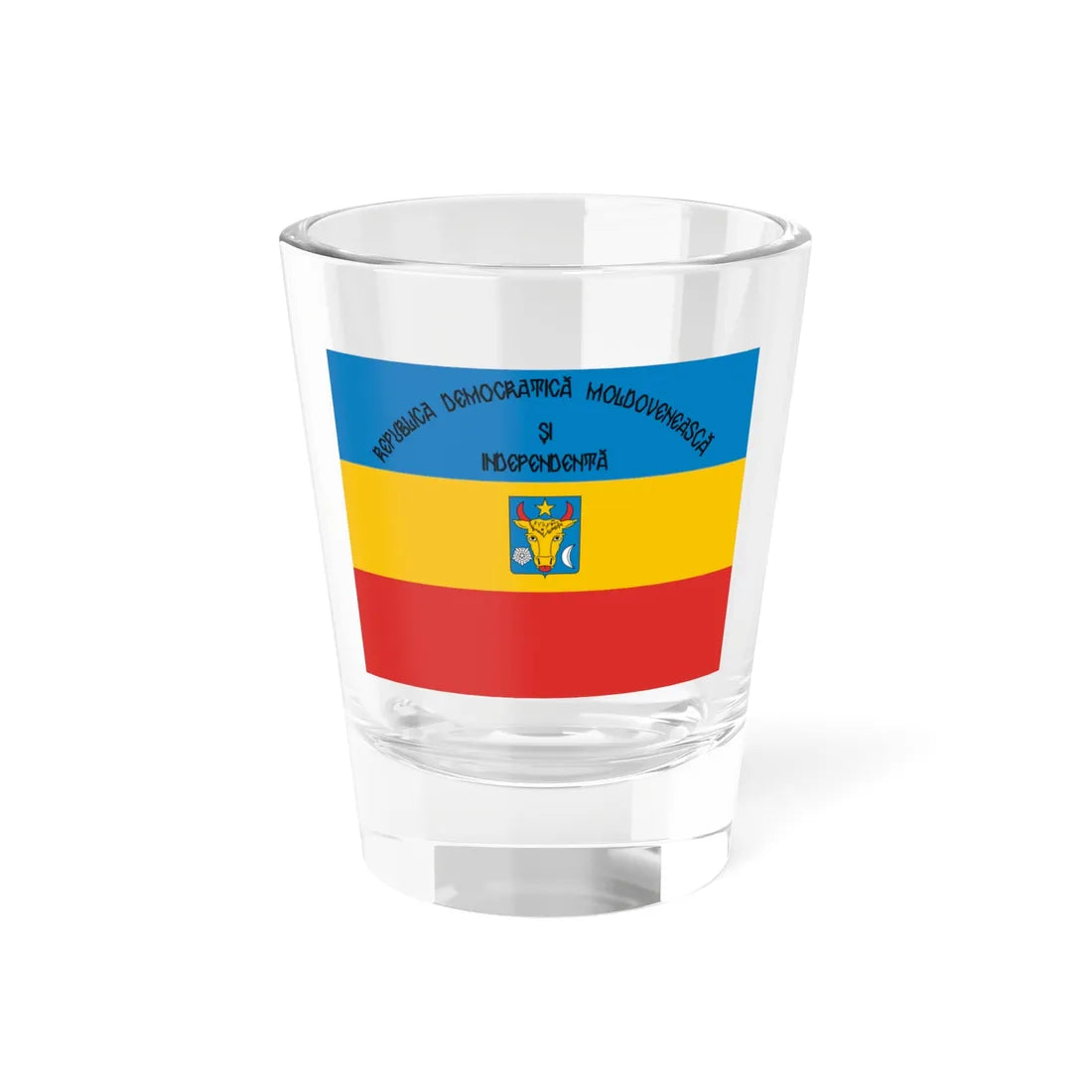 Flag of the Moldavian Democratic Republic (Moldova) Shot Glass 1.5oz 1.5oz - Go Mug Yourself