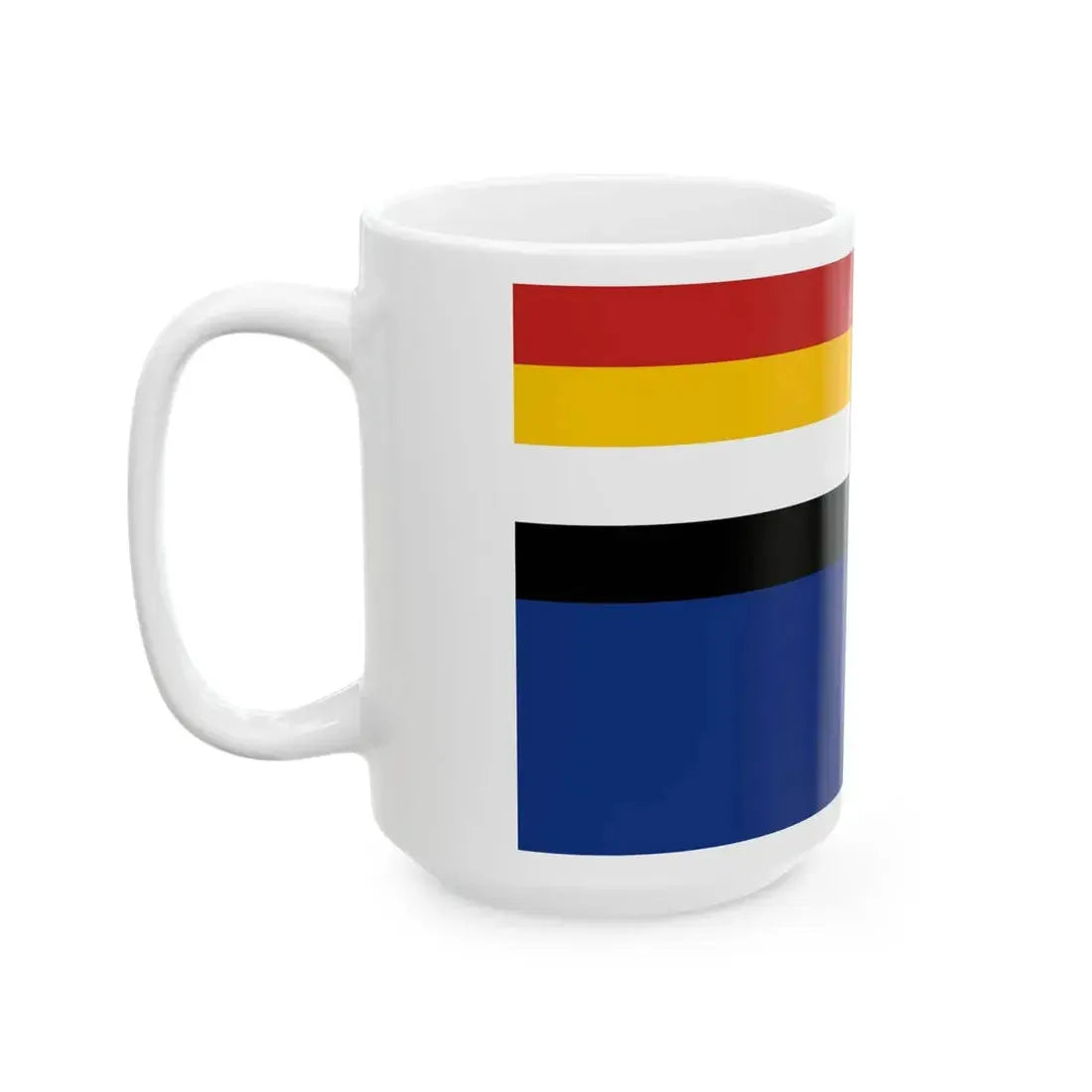 Flag of the Mongol United Autonomous Government as described by The Airpost Journal reconstruction (China) White Coffee Mug - Go Mug Yourself