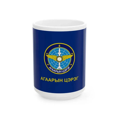 Flag of the Mongolian Air Force (Mongolia) White Coffee Mug 15oz - Go Mug Yourself